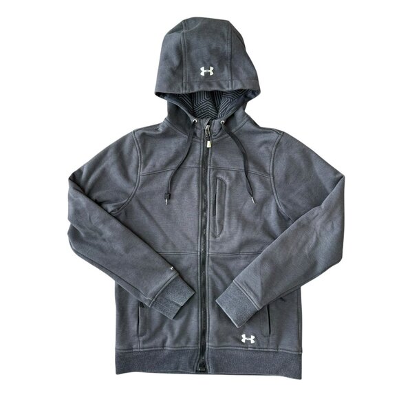 Under Armour Dobson Jacket Womens Small ColdGear Infared Softshell Hooded Gray - Picture 1 of 10